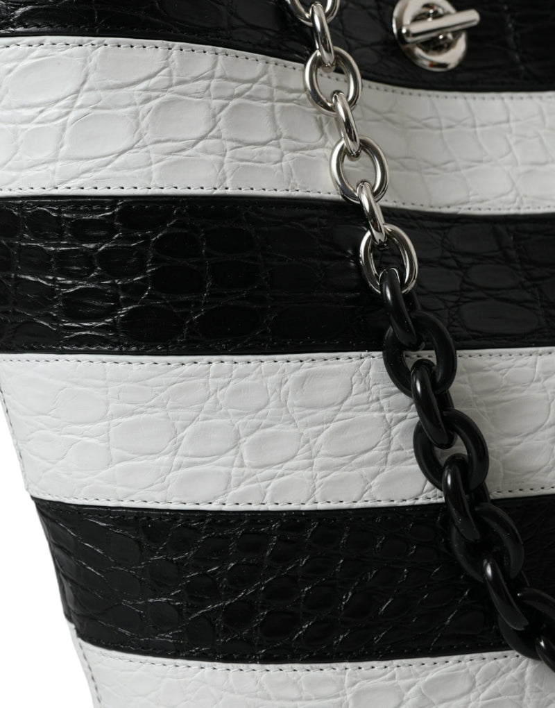 Sac de godet maxi en cuir crocodile chic