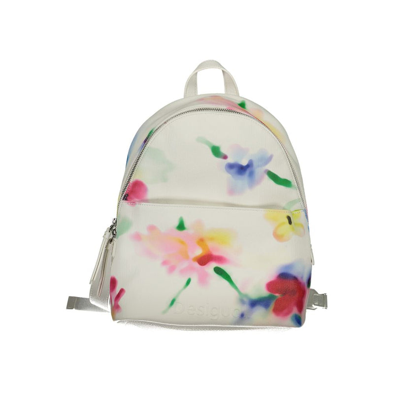 Mochila de poliéster blanco