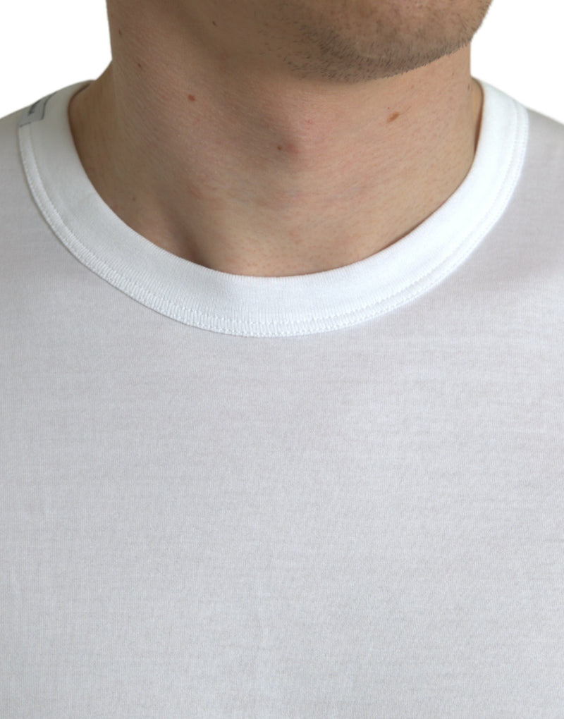 Camiseta de mangas cortas de cuello de tripulación de logotipo blanco