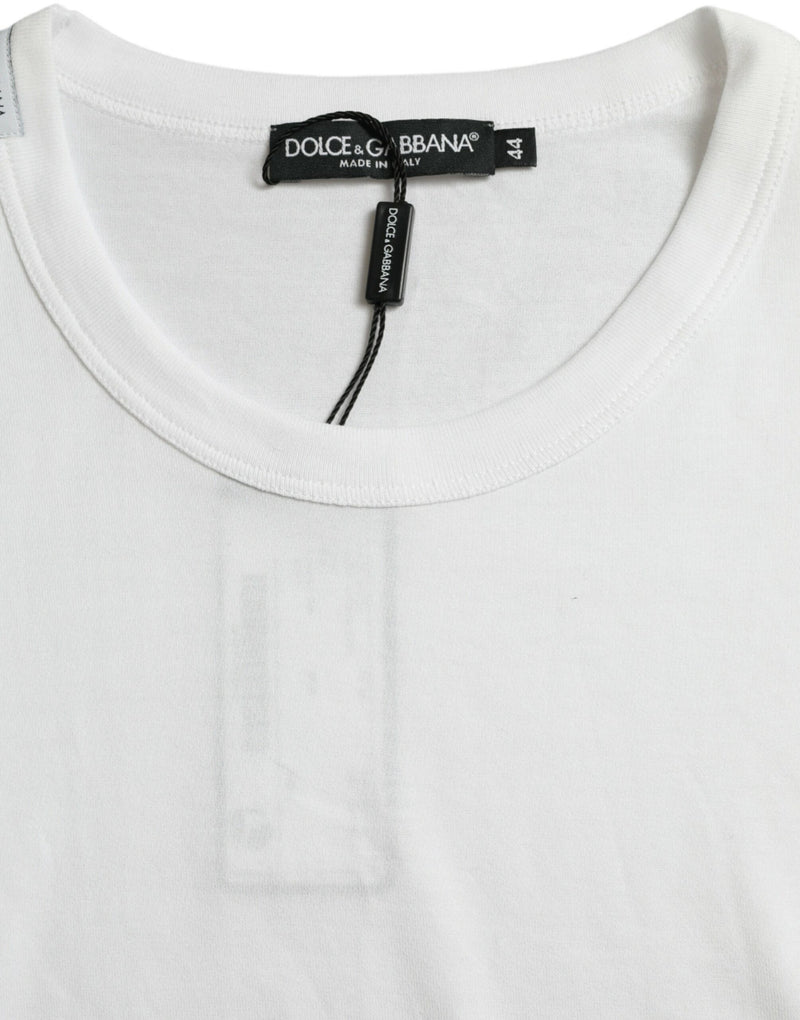 T-shirt a maniche corte dell'equipaggio logo bianco