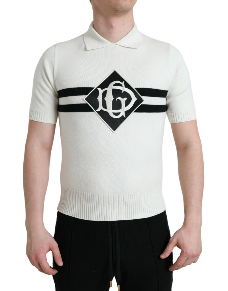 Camiseta White DG Logo Collared Henley Camiseta