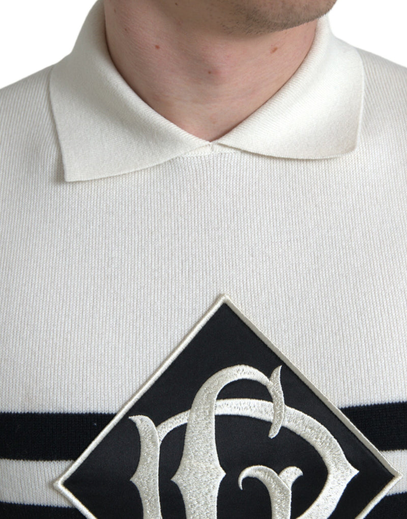 Camiseta White DG Logo Collared Henley Camiseta