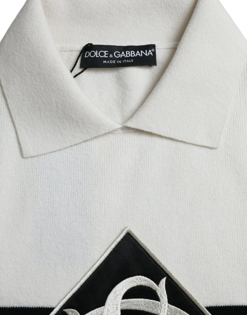 Camiseta White DG Logo Collared Henley Camiseta