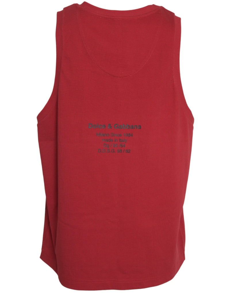 Rotes Leopardenmuster ärmelloses Tank T-Shirt