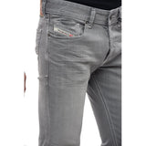 Jeans de algodón gris y pantalón