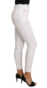 Pantalon de robe mince blanc chic