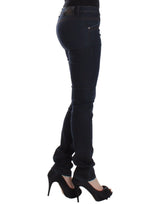 Jeans slim blu scuro chic per stile elegante