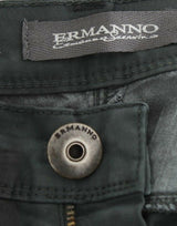 Eleganti jeans in forma slim verde scuro