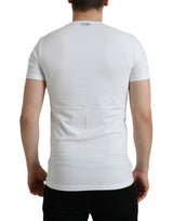 Camiseta de ropa interior de cuello redondo de algodón blanco