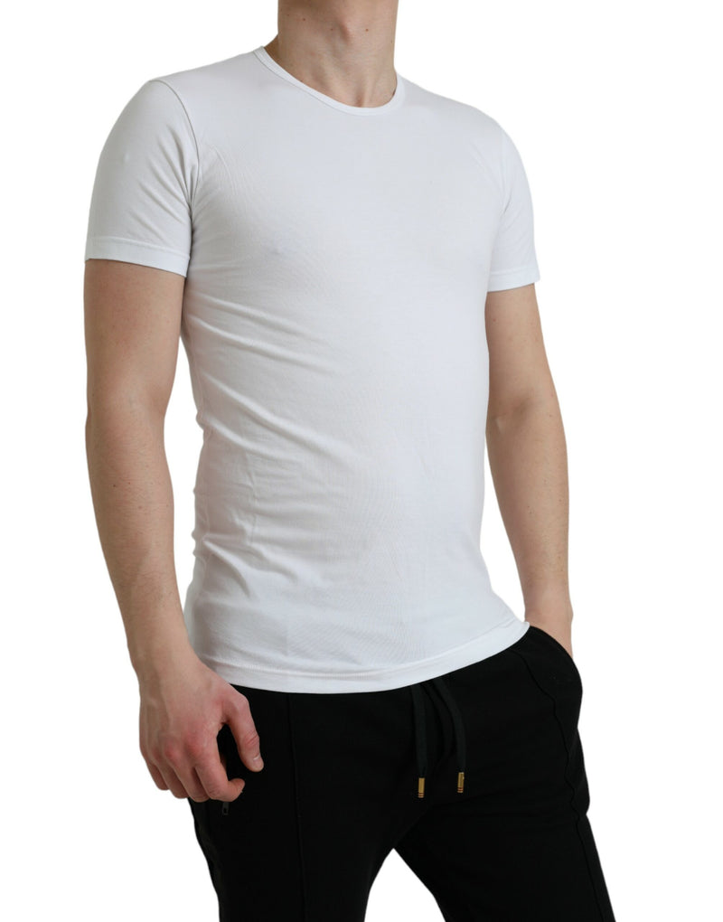 T-shirt bianca in gira di cotone in cotone bianco