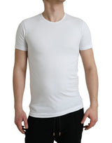 T-shirt bianca in gira di cotone in cotone bianco