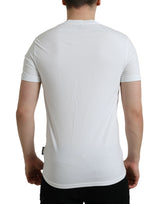 White Cotton V-Neck Short Sleeve Εσώρουχα T-Shirt