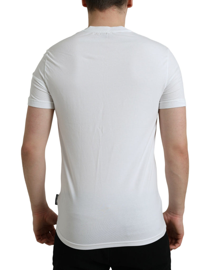 White Cotton V-neck Short Sleeve Underwear T-shirt