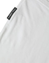 White Cotton V-Neck Short Sleeve Εσώρουχα T-Shirt