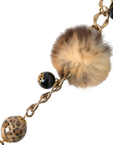 LEOPARDO DE GOORTA LEOPARD FUR Pearl Collier Cinturón de la cadena