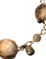 LEOPARDO DE GOORTA LEOPARD FUR Pearl Collier Cinturón de la cadena