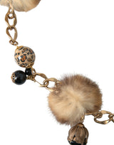 LEOPARDO DE GOORTA LEOPARD FUR Pearl Collier Cinturón de la cadena