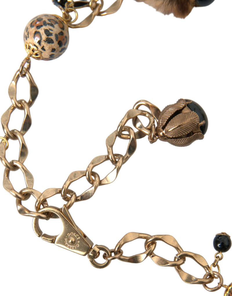 LEOPARDO DE GOORTA LEOPARD FUR Pearl Collier Cinturón de la cadena