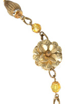 Collana in ottone in oro in filigrana fiore di cristallo