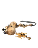 Collier de choker filigrane à fourrure lapin de lapin fur