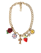 Collana a ciondolo a stella a stella a croce rosa della catena d'oro