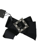 Clip per capelli abbellito in cristallo nero Swarovski