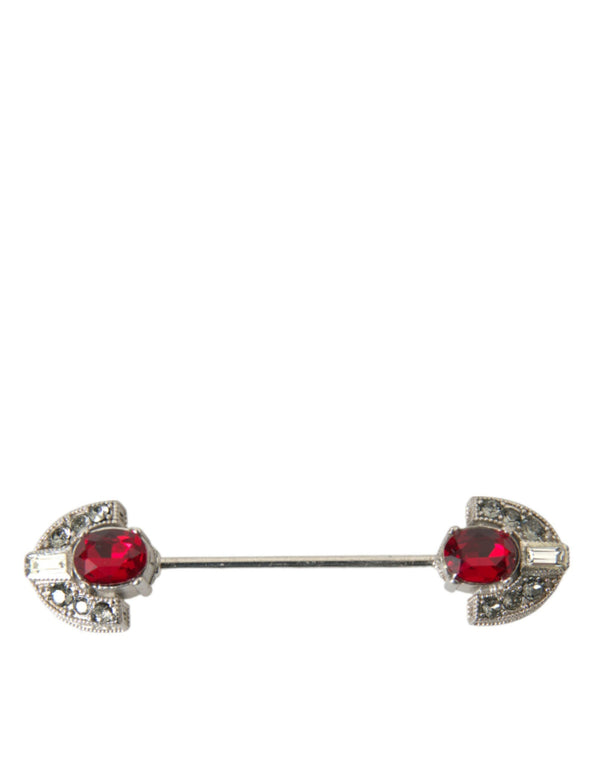 925 Sterling Silver Crystals Pin Collar Brooch