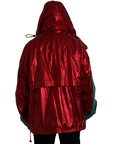 Chaqueta de sudadera con capucha de nylon rojo