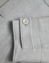 Light Blue Wool Button Trench Coat Jacket