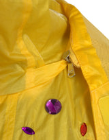 Chaqueta con capucha adornada con cristal amarillo