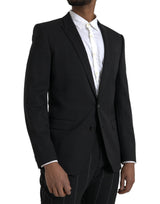 Blazer per giacca in fitta nera martini slim