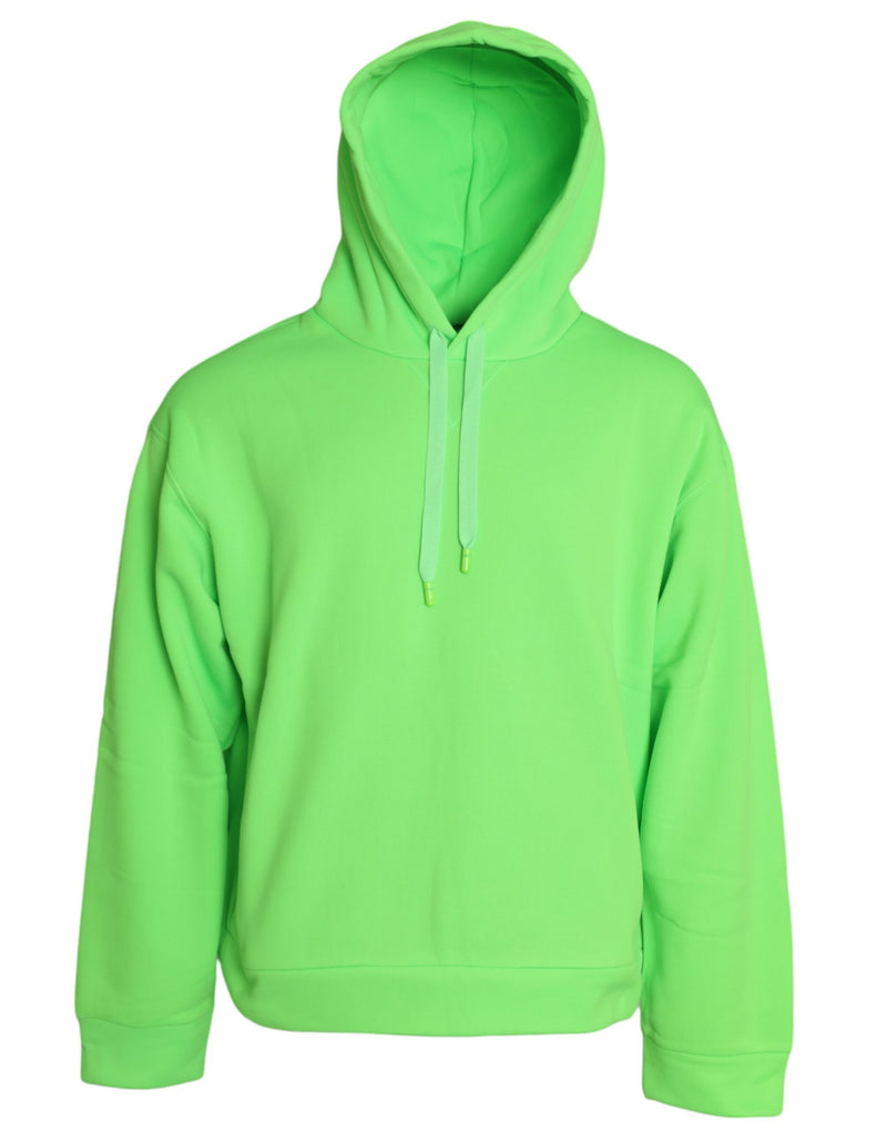 Maglione pullover con cappuccio verde con cappuccio neon