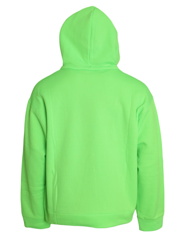 Maglione pullover con cappuccio verde con cappuccio neon