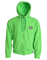 Maglione top con zip con cappuccio con cappuccio verde neon