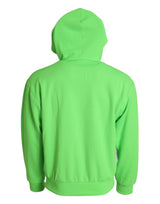 Maglione top con zip con cappuccio con cappuccio verde neon