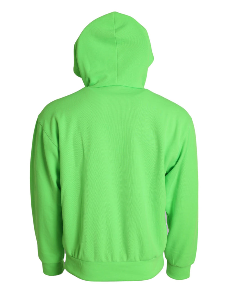 Pull zip top complet à capuche vert néon