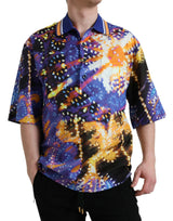 Camisa informal de algodón con estampado de luminarie multicolor