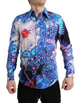 Chemise à martini slim de luminarie multicolore