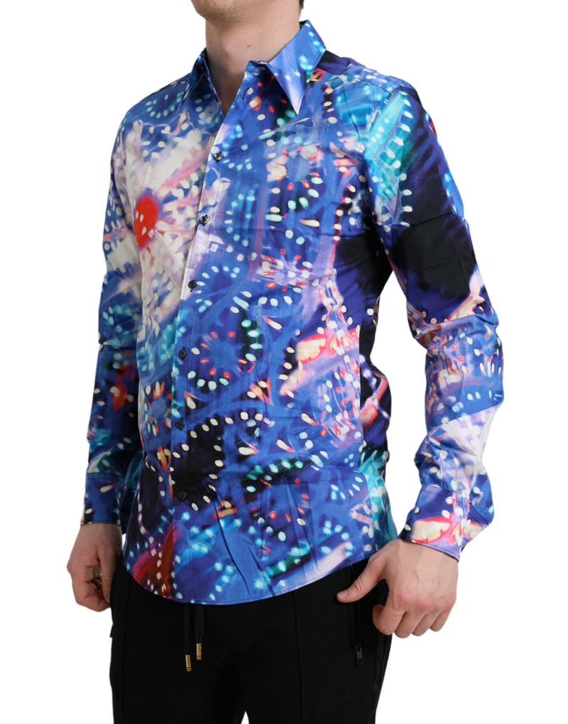 Chemise à martini slim de luminarie multicolore