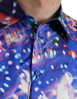 Camicia martini sottile di seta luminarie viola