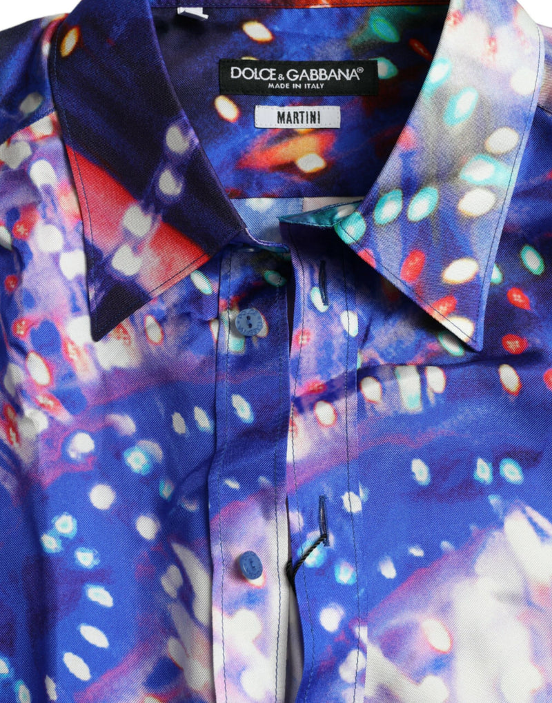 Camicia martini sottile di seta luminarie viola