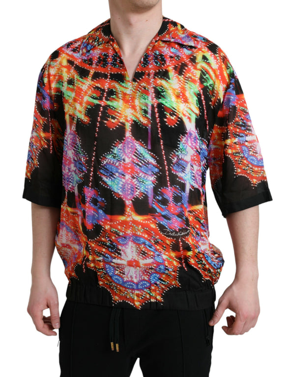 Multicolor-Luminarie-Druck-Baumwoll-T-Shirt