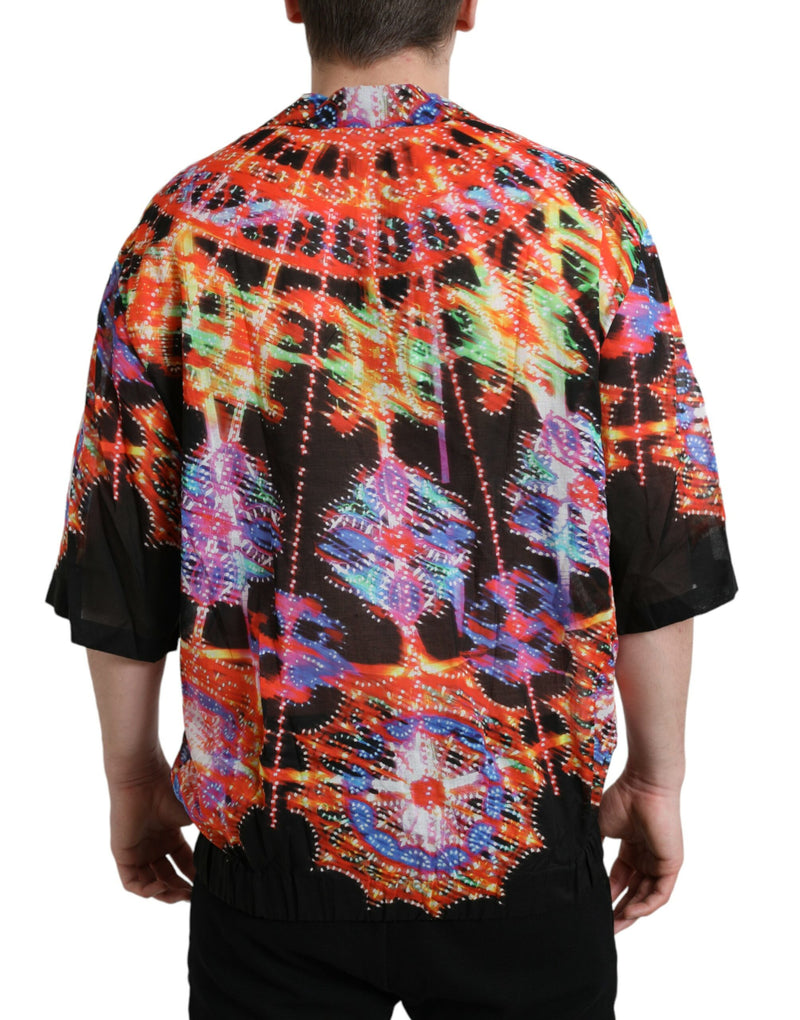 Multicolor-Luminarie-Druck-Baumwoll-T-Shirt