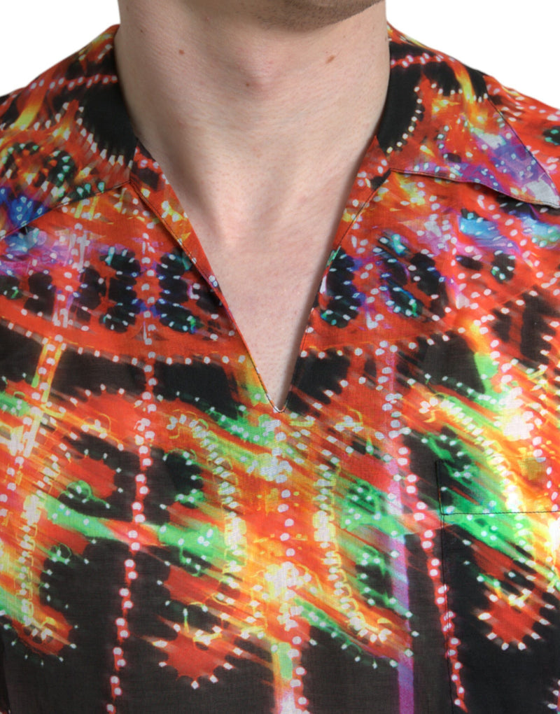 Multicolor Luminarie Print Cotton T-shirt