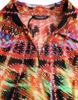 Camiseta de algodón con estampado de luminarie multicolor