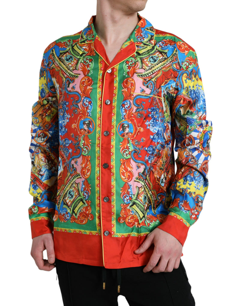 Chemise décontractée à motifs multicolores