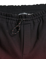 Rote Leopardenmuster Baumwoll -Bermuda Shorts