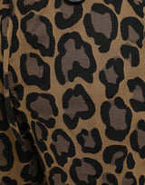 Pantalones de jogger de poliéster de estampado de leopardo marrón