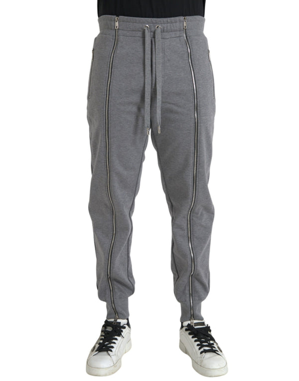 Jogger de algodón gris pantalones de chándal flaco