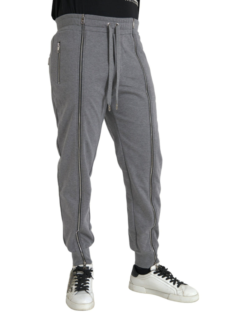 Jogger de algodón gris pantalones de chándal flaco